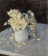 Gustave Caillebotte Yellow Roses in a Vase France oil painting artist